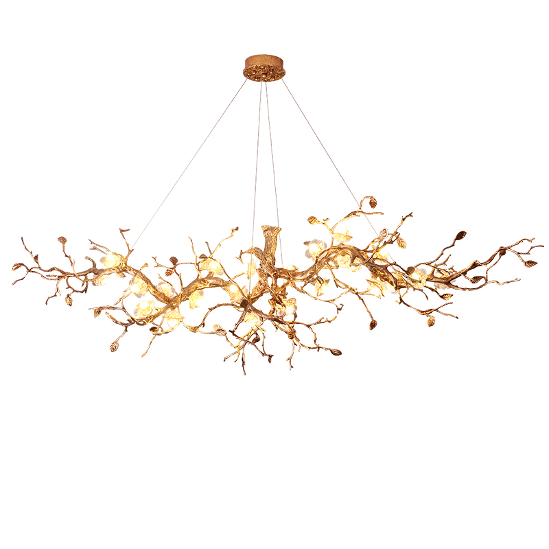 copper and tawny colored glaze flower chandelier