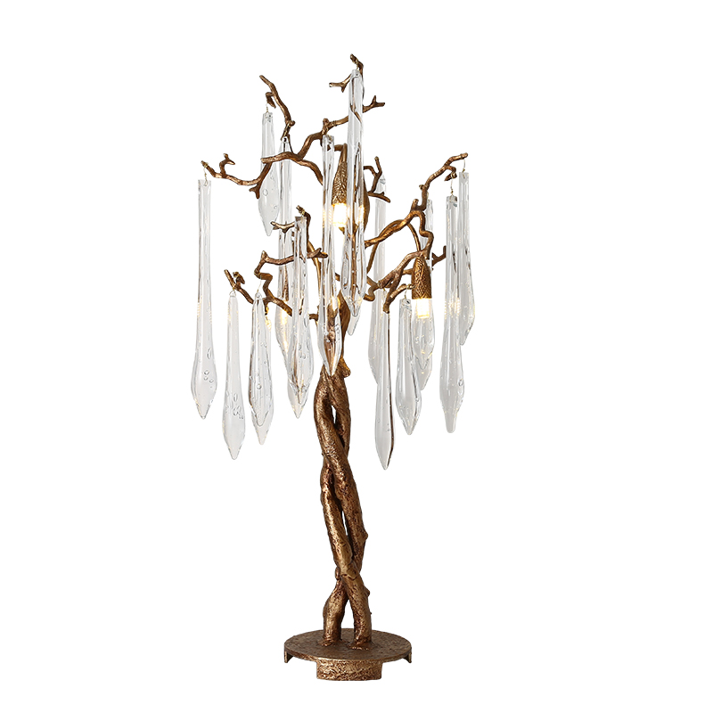 Simulated tree crystal table lamp