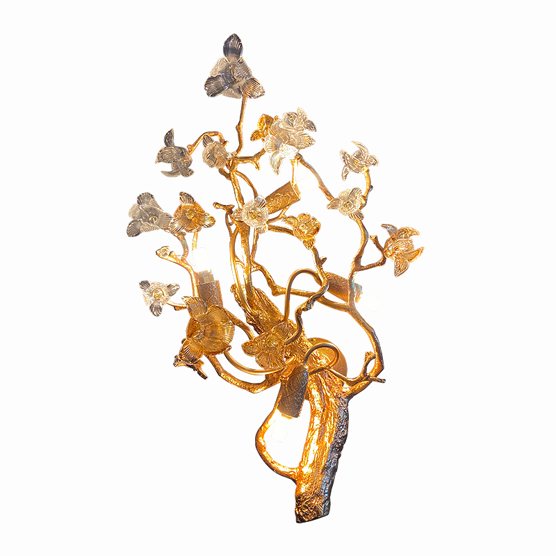 copper and glazed wall lamp